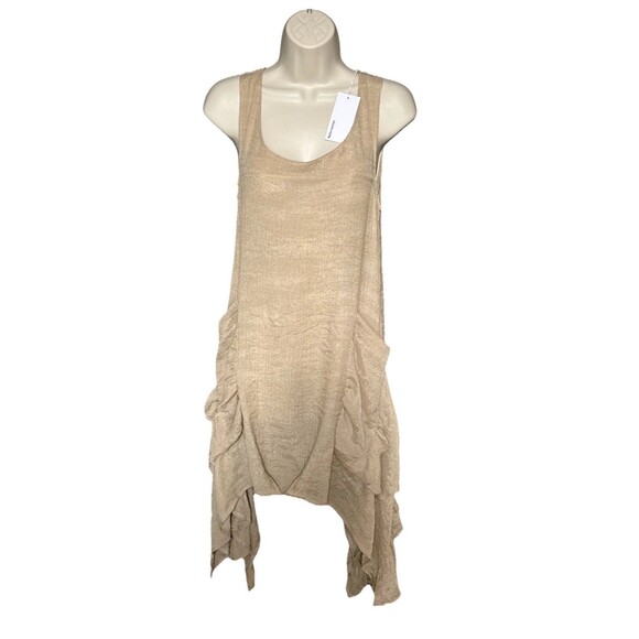 NWT Reformation One Size Boho Side Drape Beige Dress With Pockets New - Picture 1 of 9